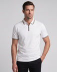 Soft Touch Performace Zip-Up Polo - White
