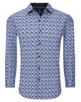 Retro Prints Performance Dress Shirt - Sky/Navy