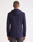 Solid Stretch Hoodie Blazer - Navy