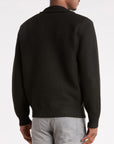 Quarter Zip Textured Sweater- Black