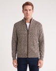 Full Zip Sweater - Brown