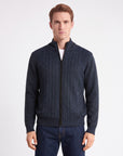 Full Zip Sweater - Navy
