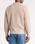 Quarter Zip Textured Sweater- Khaki