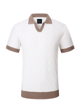 Vicacio Knit Two-Tone Polo - White