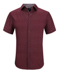 Short Sleeve Core Geo - Burgundy Dot