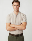Havana Knit Zip-Up Polo - Tan