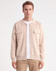 Knit Button-Down Cardigan - Beige
