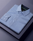 Mini Plaid Dress Shirt - Pin Check Blue