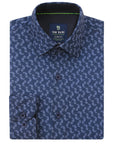Pattern Performance Dress Shirt - Blue Storm