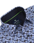 Retro Prints Performance Dress Shirt - Sky/Navy