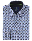 Retro Prints Performance Dress Shirt - Sky/Navy