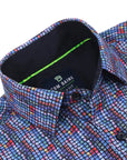 Retro Prints Performance Dress Shirt - Red/Blue