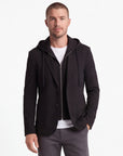 Solid Stretch Hoodie Blazer - Black