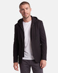 Solid Stretch Hoodie Blazer - Black