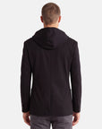 Solid Stretch Hoodie Blazer - Black