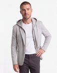 Solid Stretch Hoodie Blazer - Silver