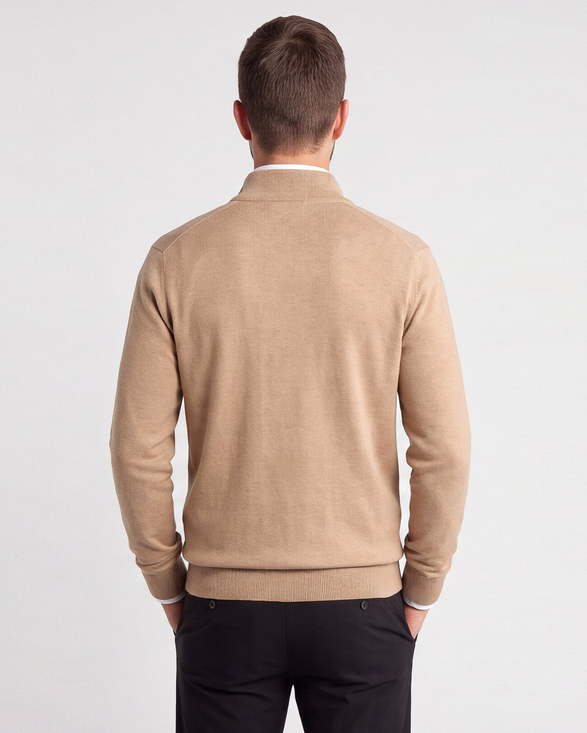 1/4 Zip Cashmere Feel Sweater