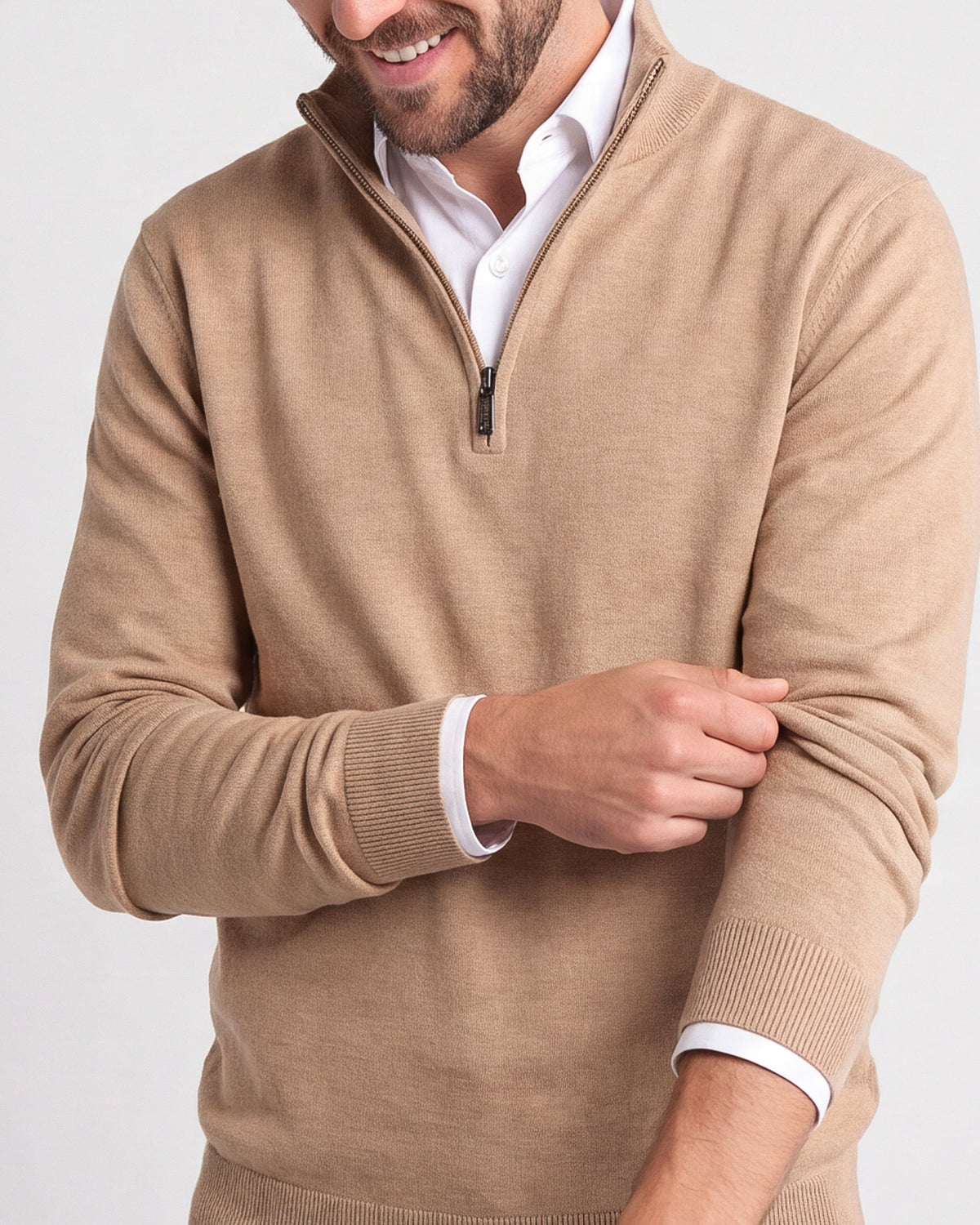 1/4 Zip Cashmere Feel Sweater