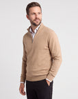 1/4 Zip Cashmere Feel Sweater