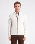 Full Zip Sweater - White