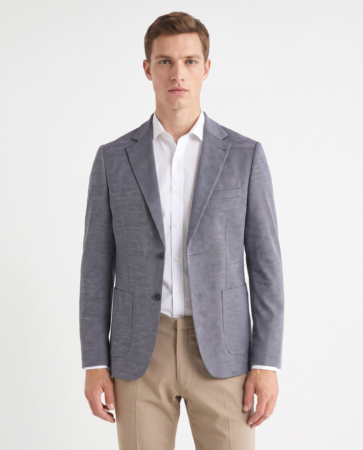 Waffle Sport Coat - Med Blue