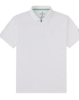 Half Zip Performance Polos (White)