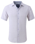 Short Sleeve Core Geo Prints Performance Dress Shirt - White Splatter